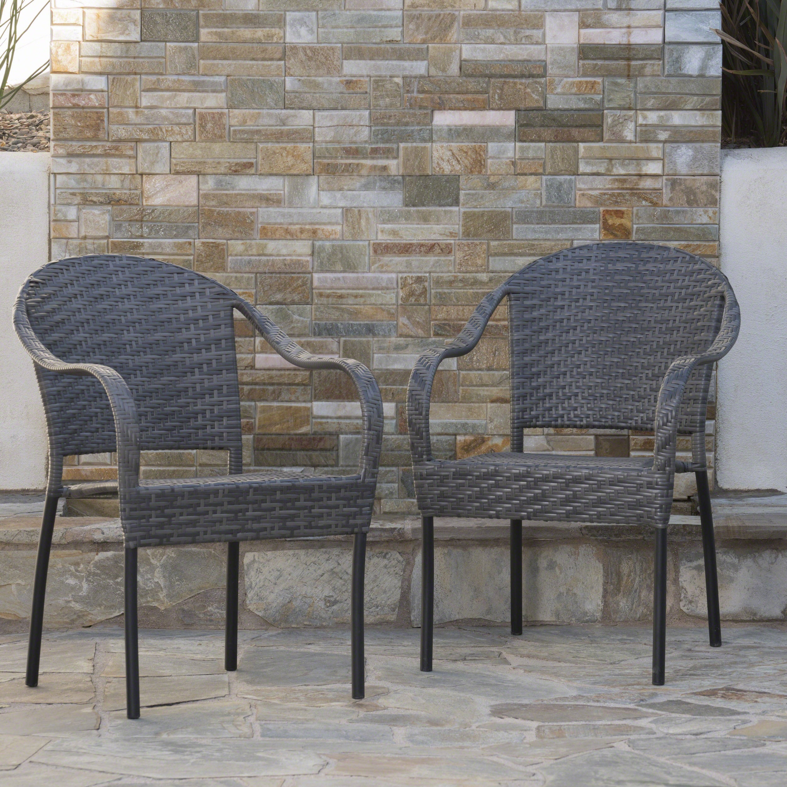 Outdoor wicker chairs