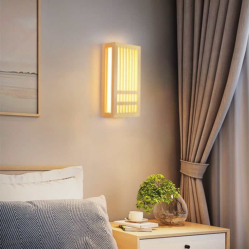 Bamboo wall lamp