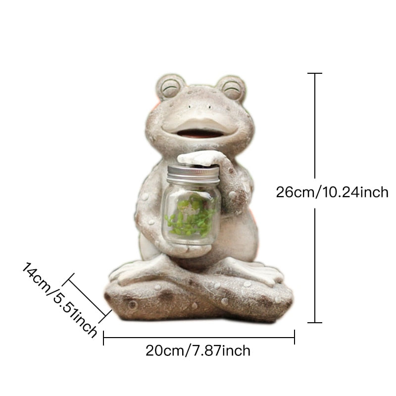 outdoor yoga frog statue