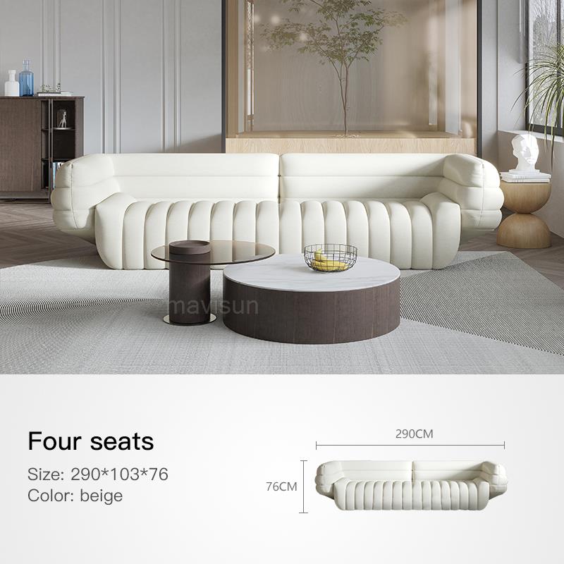 Four seats size view of sofa