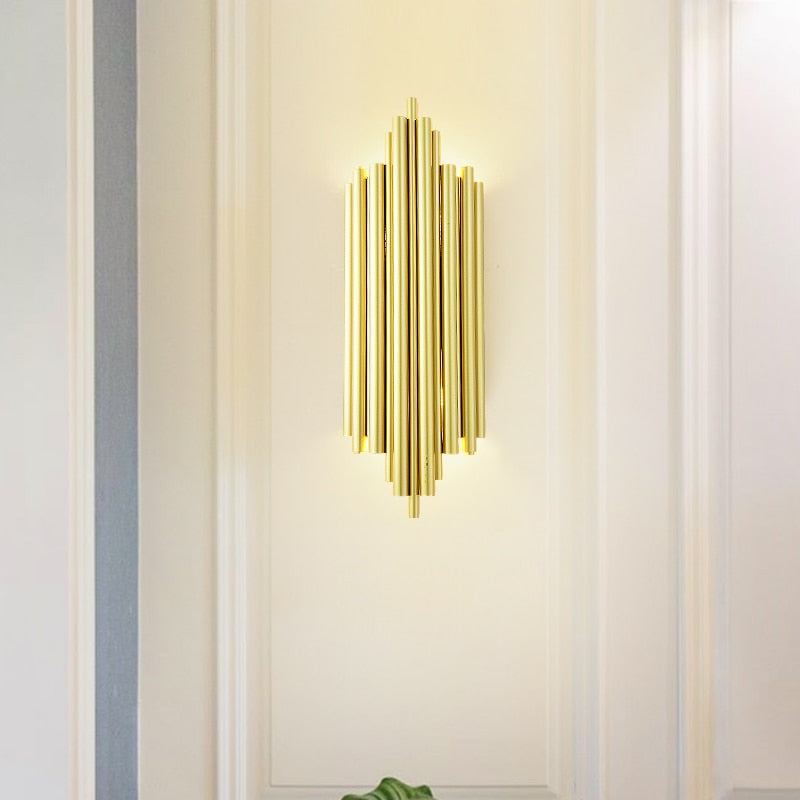 Gold sconces bedroom