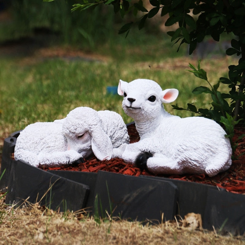 large sheep garden statue