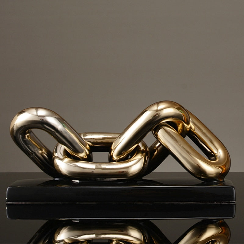 Statue Figurine Decor | Nordic Gold Chain Sculpture