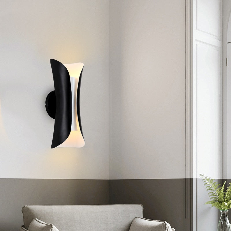 white and black sconce lights