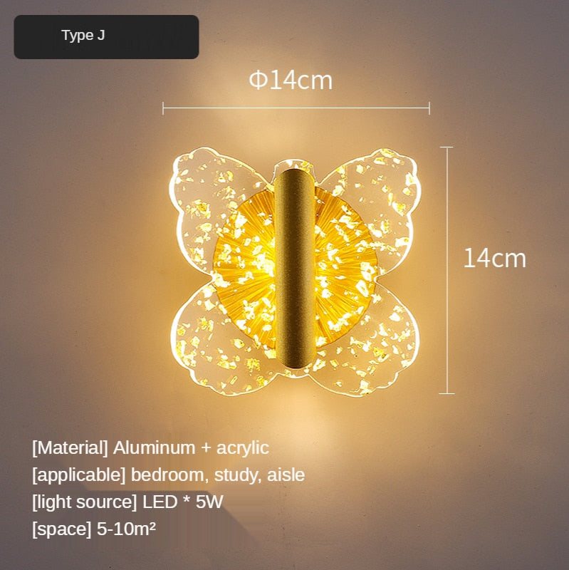 Butterfly wall lamp