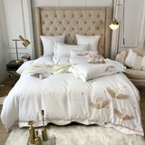 White bed cushions