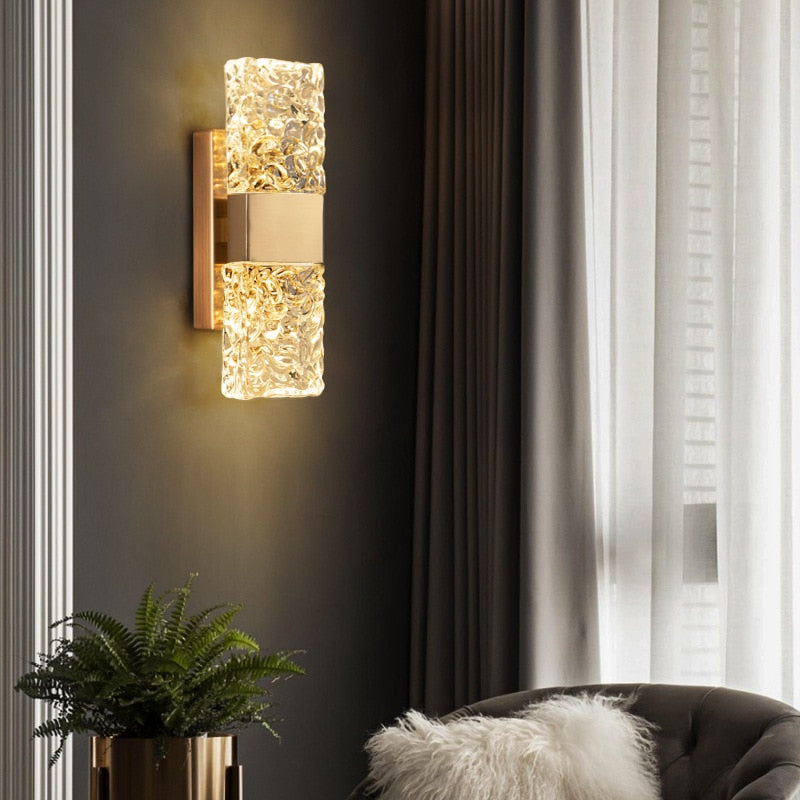 Crystal wall sconce lighting