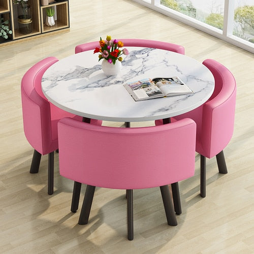 round dining table and chairs