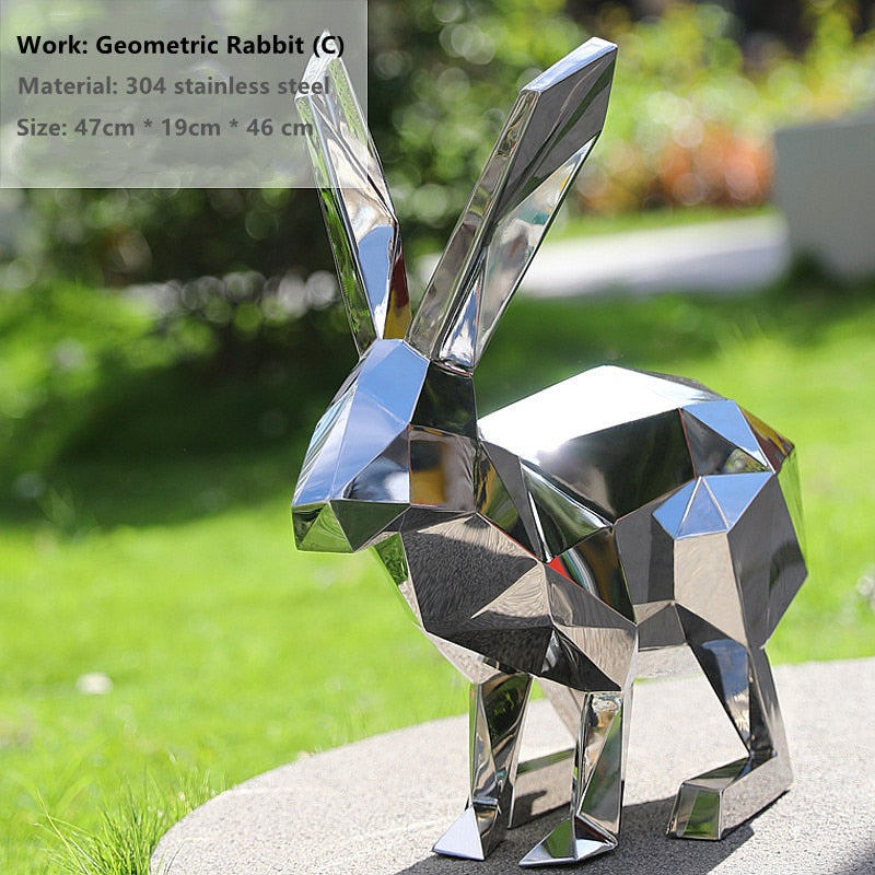 outdoor garden rabbit statues