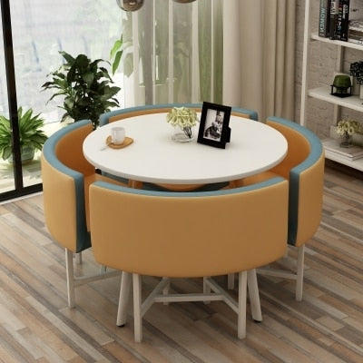 round dining table and chairs