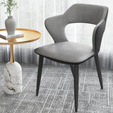 Grey fabric dining chairs