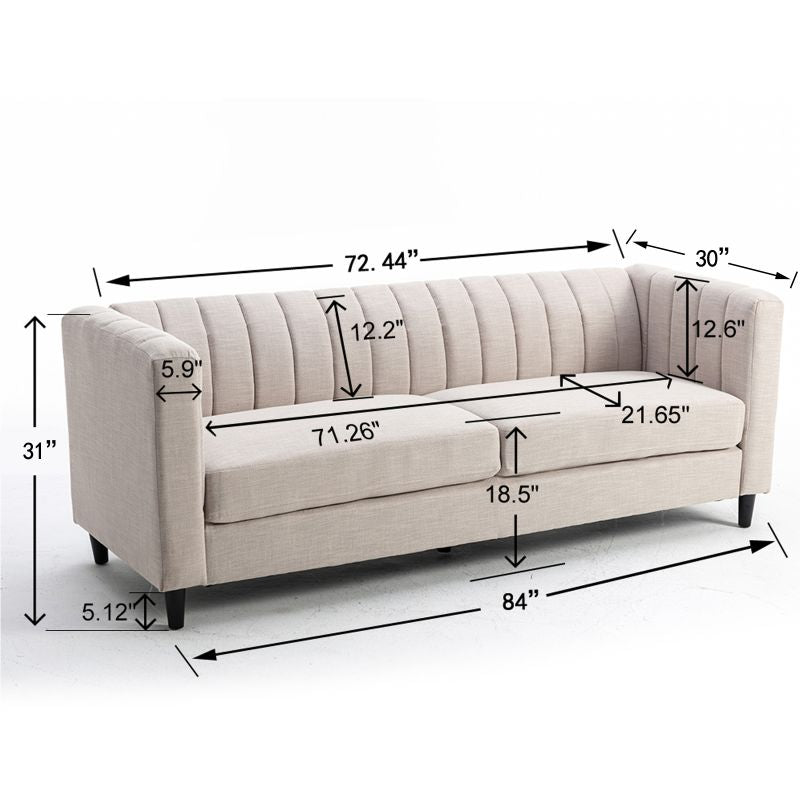 size view of sofa