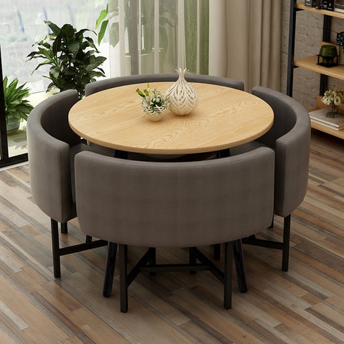 round dining table and chairs