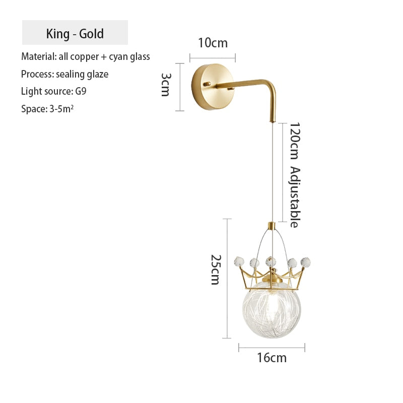 brass glass wall light