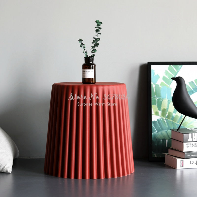 round rattan side table