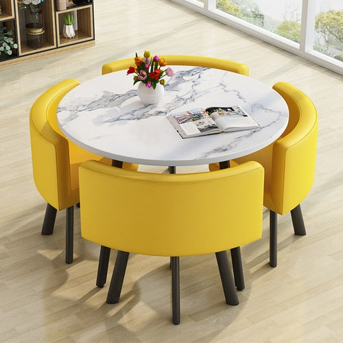 round dining table and chairs