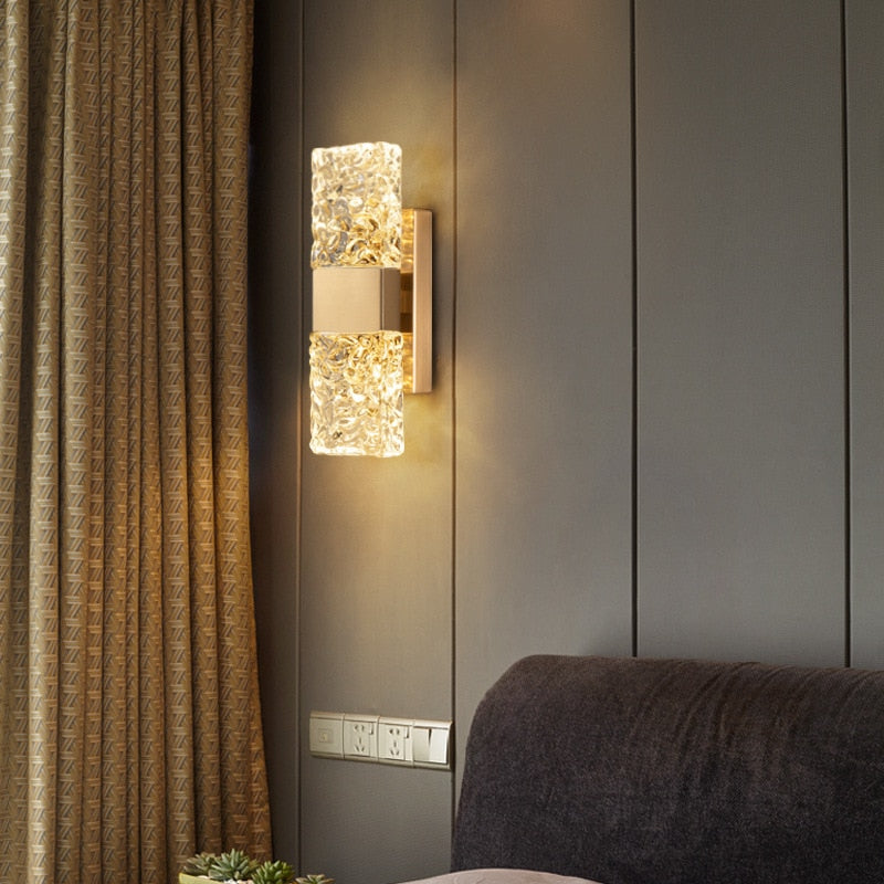 Crystal wall sconce lighting