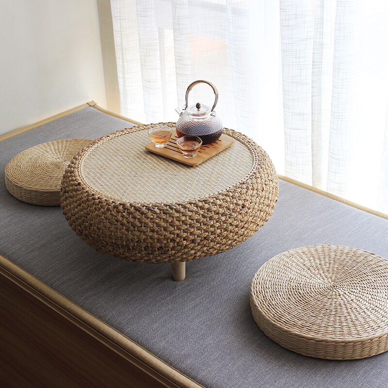 round rattan coffee table