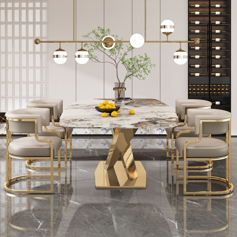 modern dining table and chairs