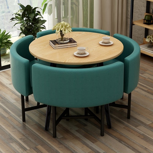 round dining table and chairs