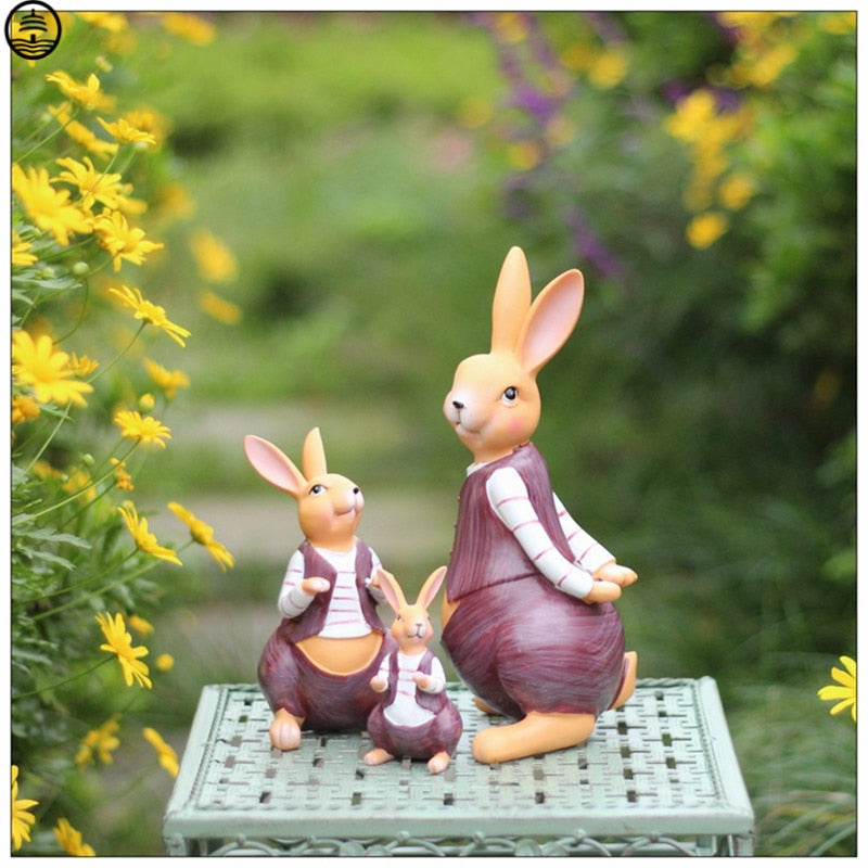 white rabbit garden statue