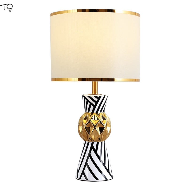 black and white table lamp