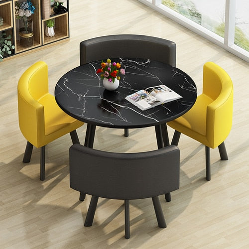 round dining table and chairs