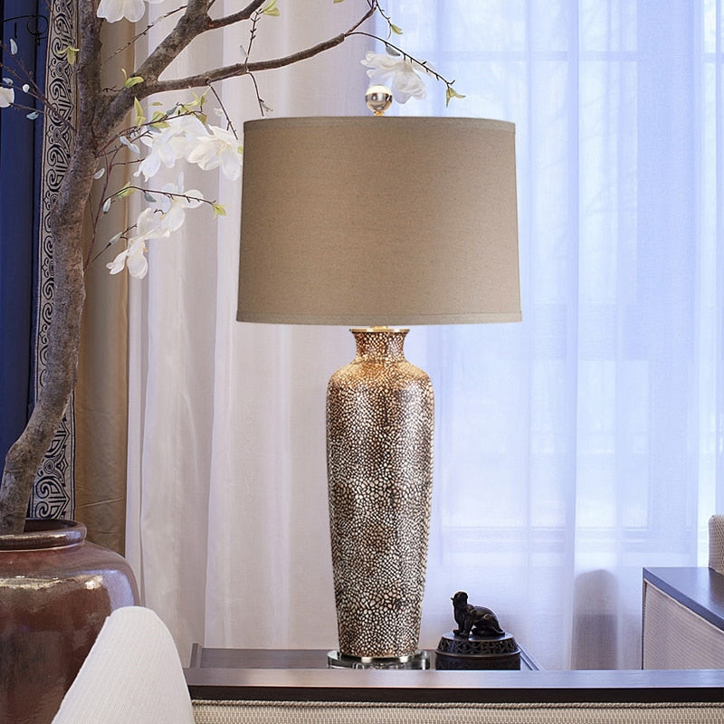 hammered table lamp