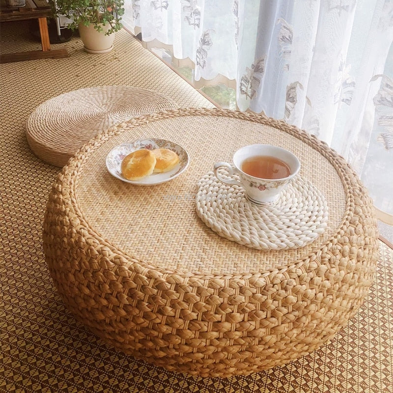 round rattan coffee table