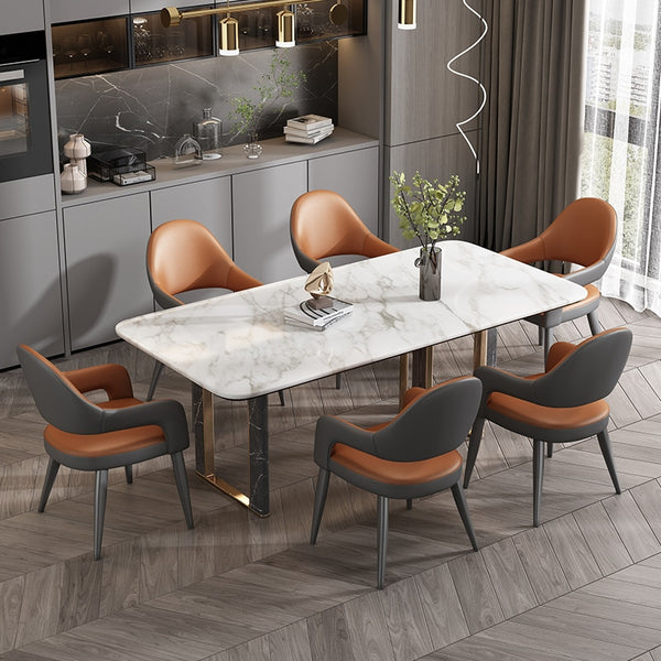 marble dining table with 6 chairs