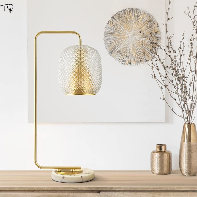 marble base table lamp