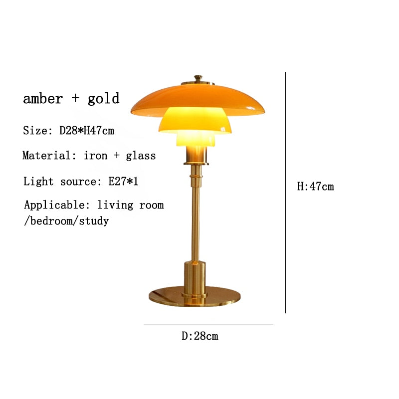 amber plus gold lamp