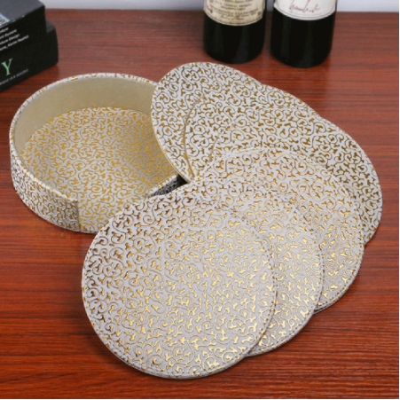 gold white color coaster