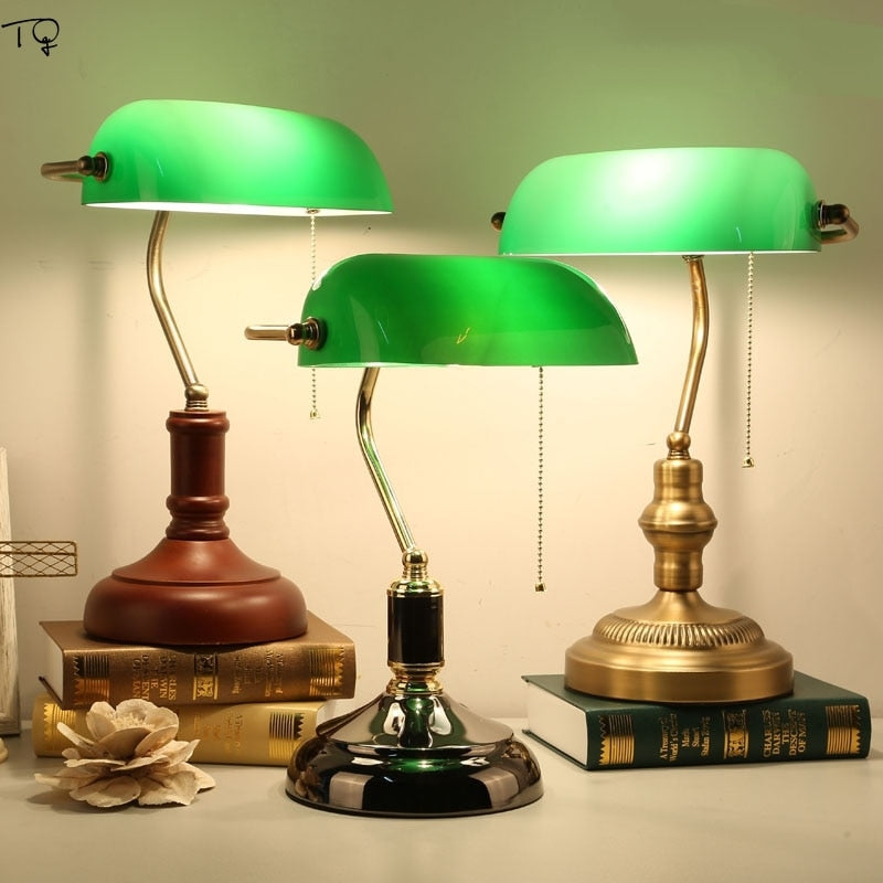 Vintage green table lamp