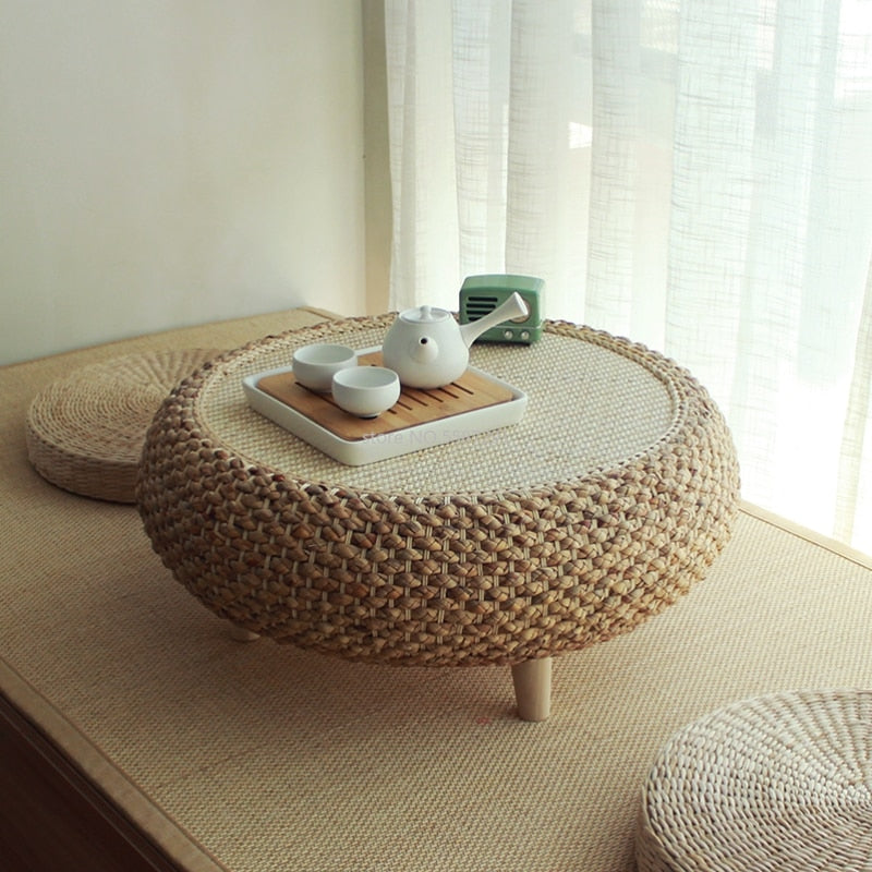 round rattan coffee table