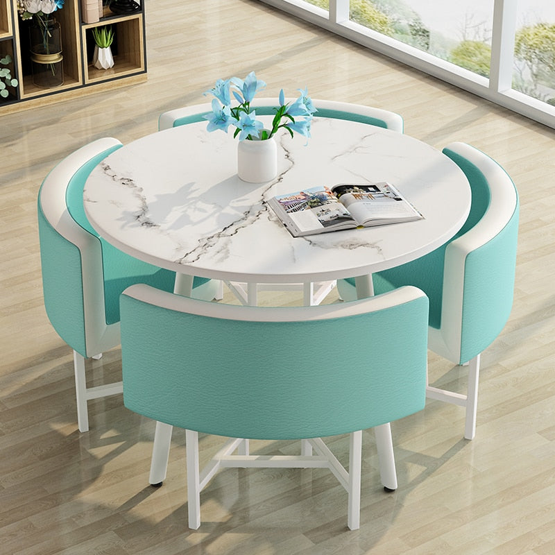 round dining table and chairs