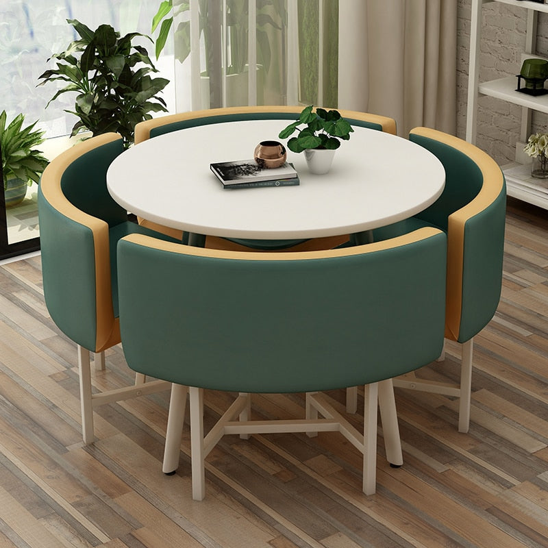 round dining table and chairs