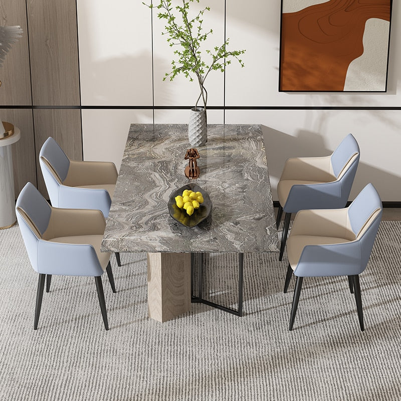 Grey fabric dining chairs