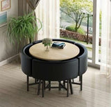 round dining table and chairs