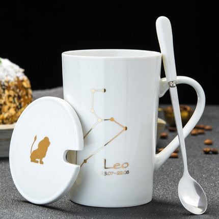 Leo white mugs