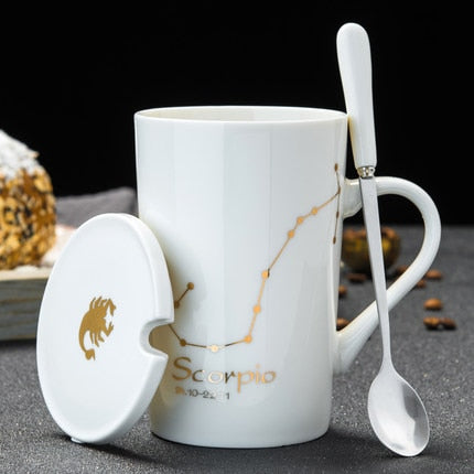 Scorpio white mugs