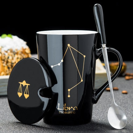 Libra black mugs
