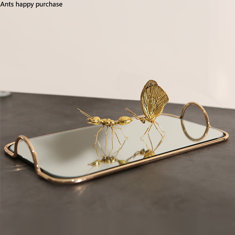 gold mirror serving tray