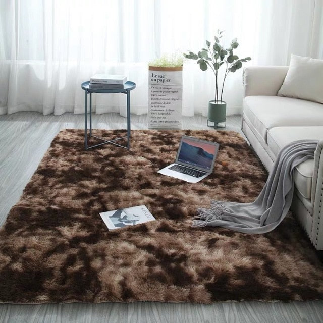 large fluffy rug