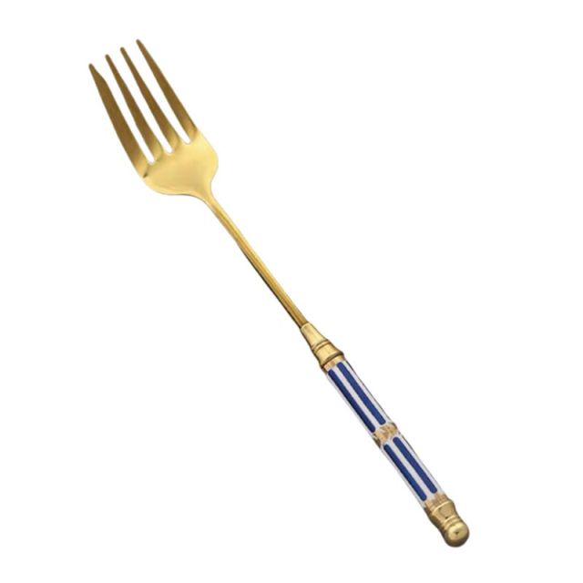 golden and blue spoon