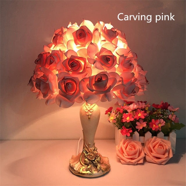 carving pink color lamp