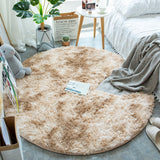 round fluffy rug