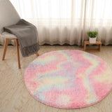 round fluffy rug