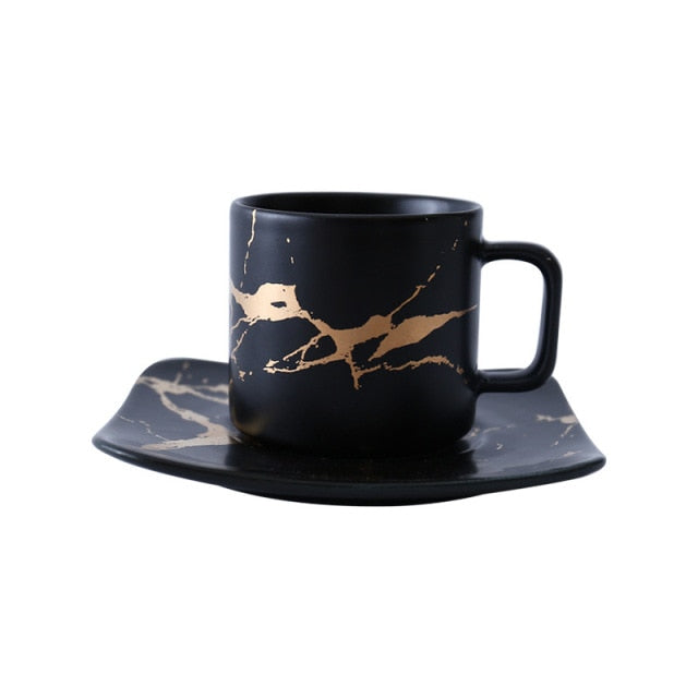 perfect black mug with plate