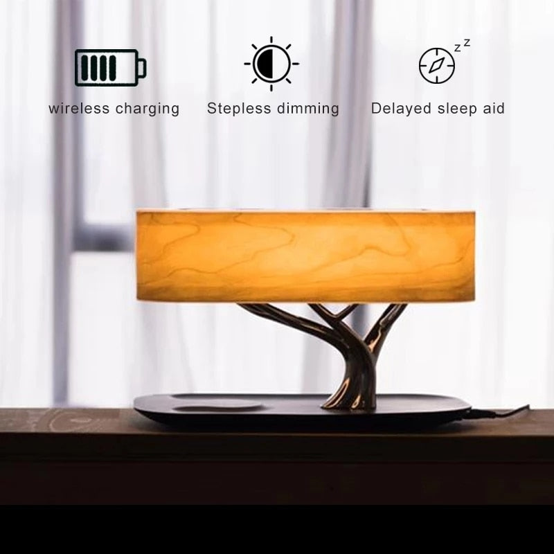 Wooden Bluetooth Speaker Lamp